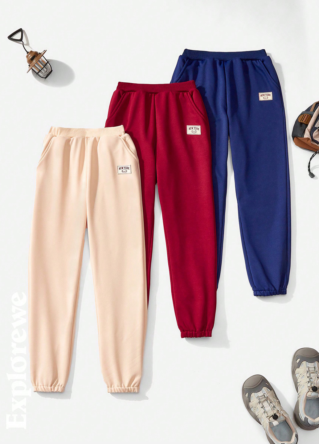 Комбинированные спортивные демисезонные джоггеры брюки SHEIN