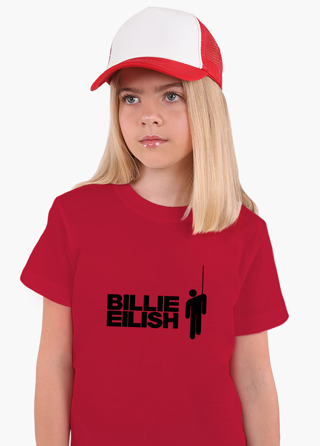 Красная демисезонная футболка детская билли айлиш (billie eilish)(9224-1211) MobiPrint