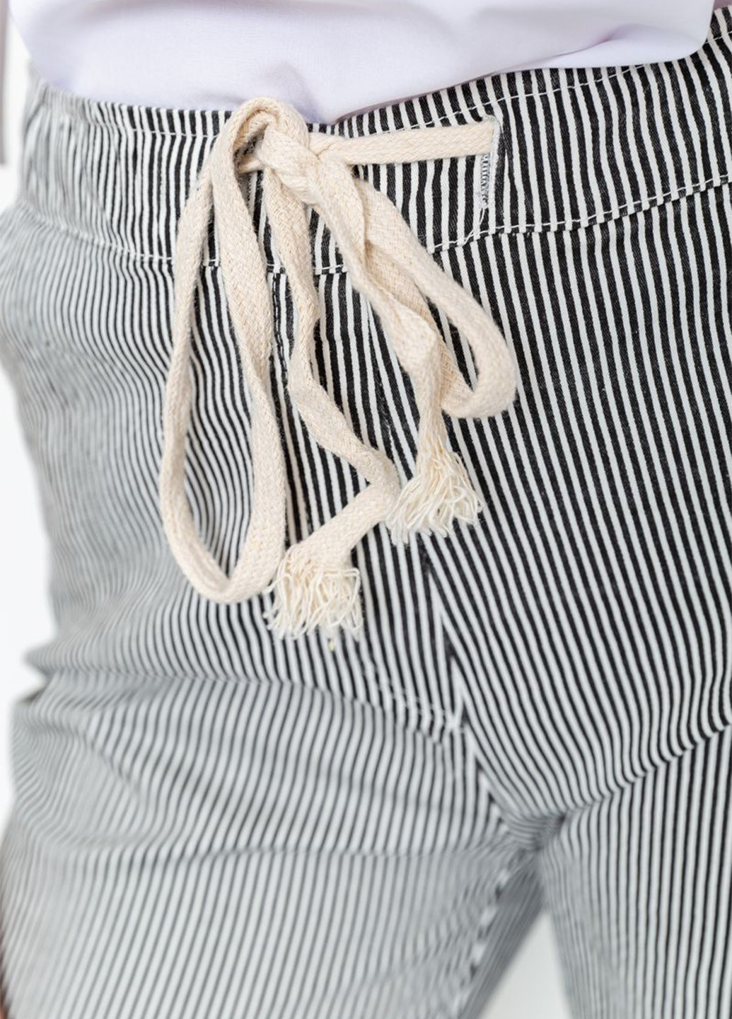 Черно-белые кэжуал демисезонные прямые брюки Ager