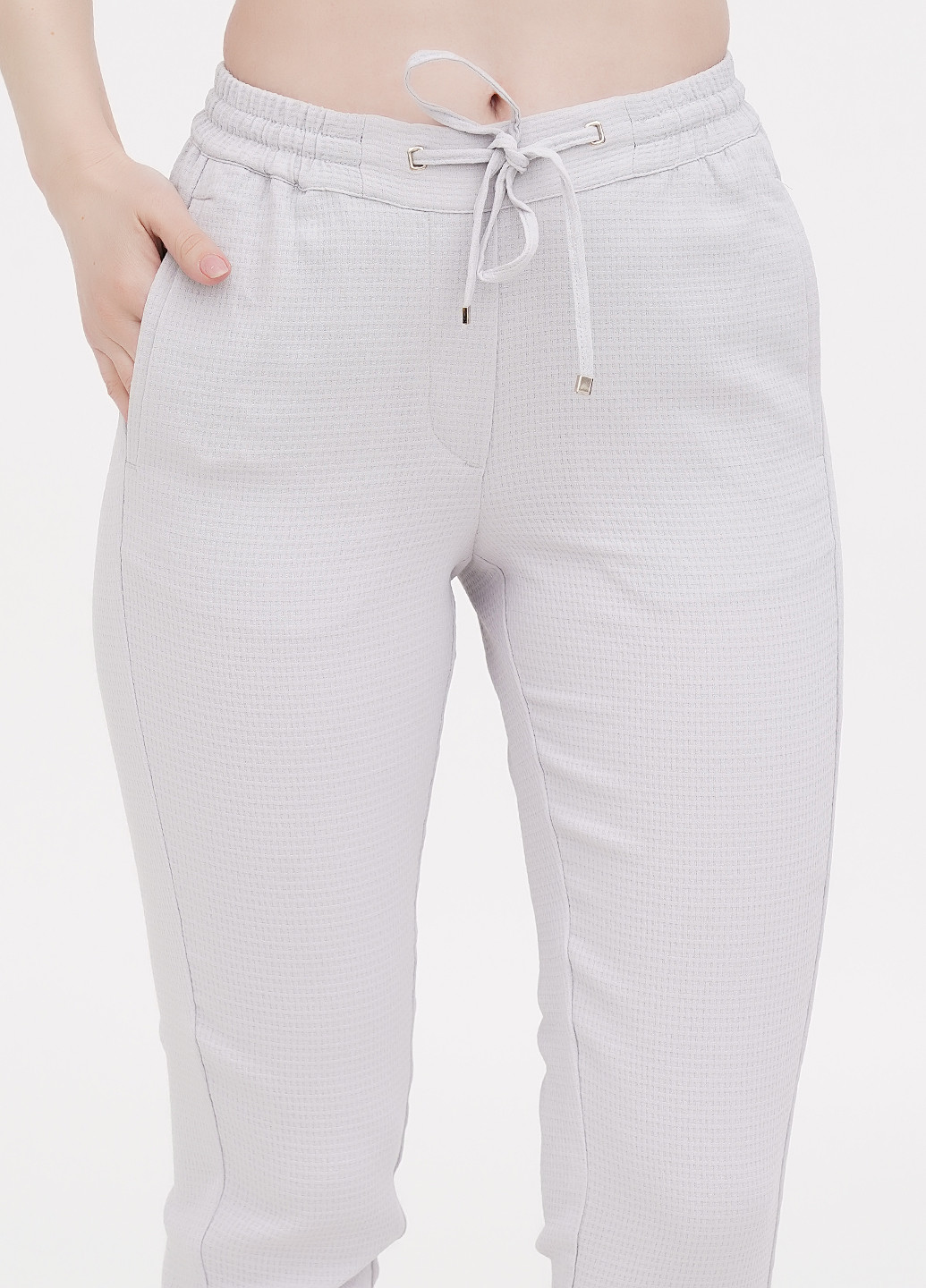 Светло-серые кэжуал летние укороченные, зауженные брюки H&M
