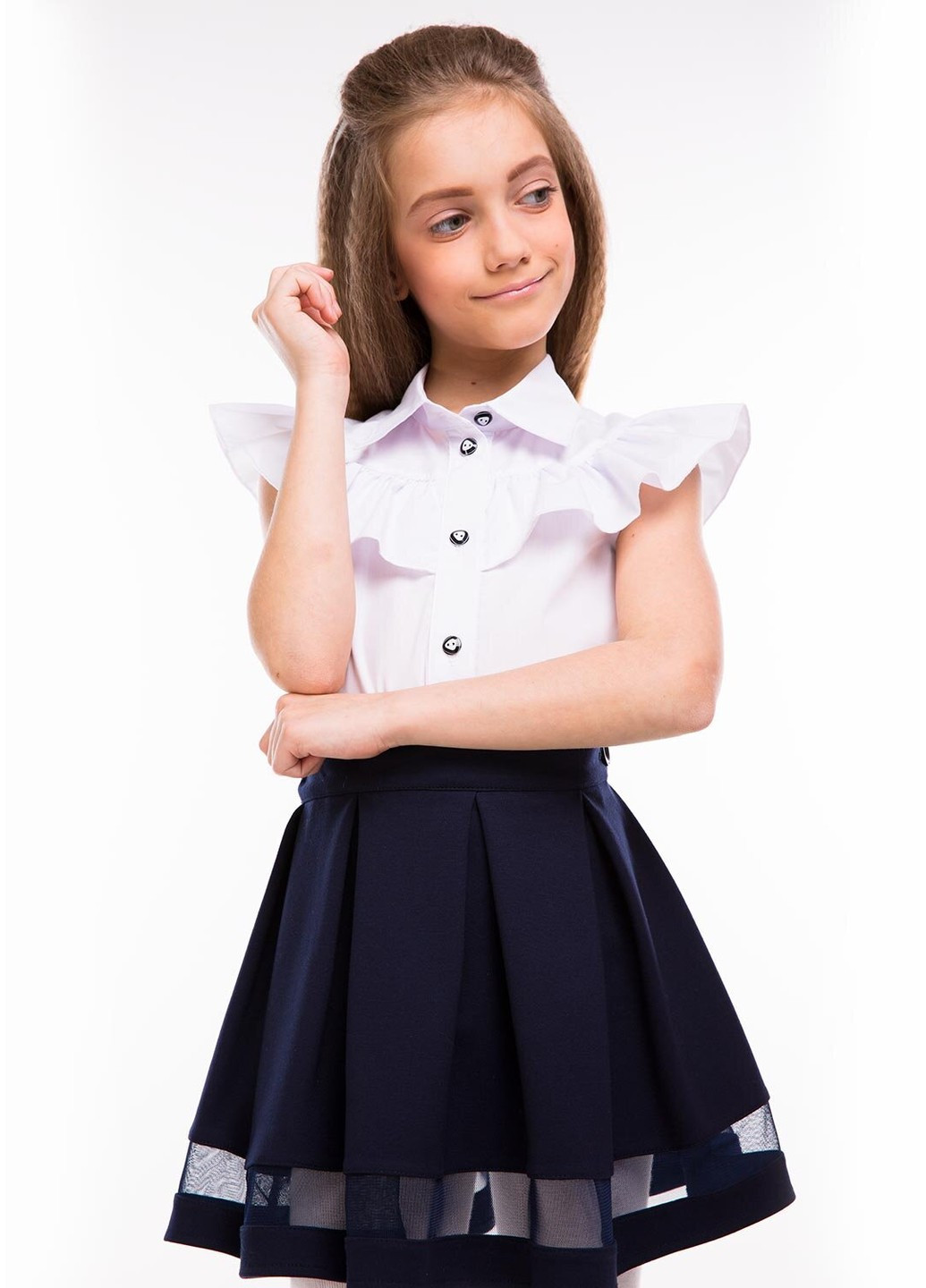 Белая блузка с коротким рукавом Sofia Shelest демисезонная