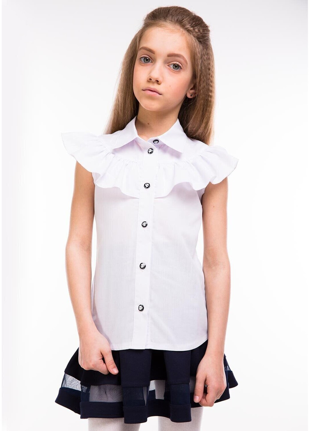 Белая блузка с коротким рукавом Sofia Shelest демисезонная