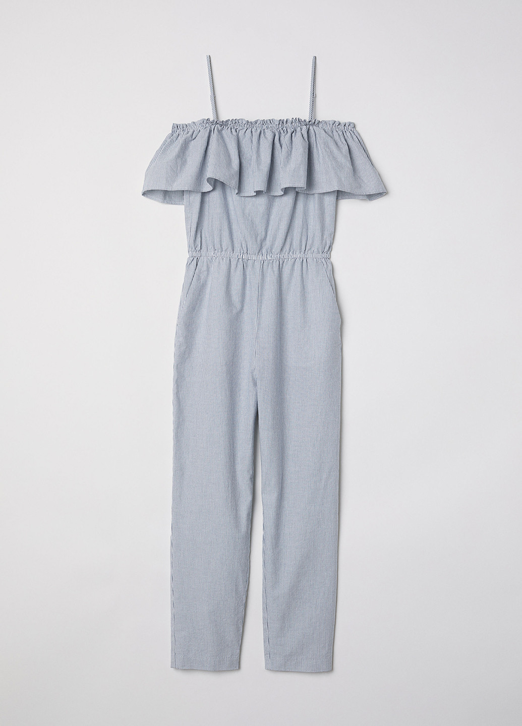Комбинезон H&M комбинезон-брюки полоска голубой кэжуал