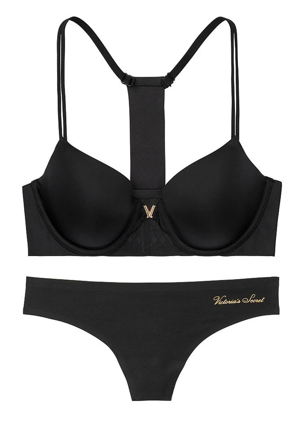 Черный демисезонный комплект (бюстгальтер, трусы) Victoria's Secret