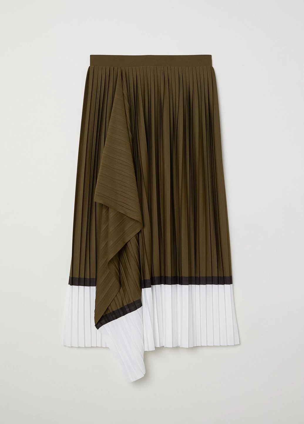 Оливковая (хаки) в полоску юбка H&M