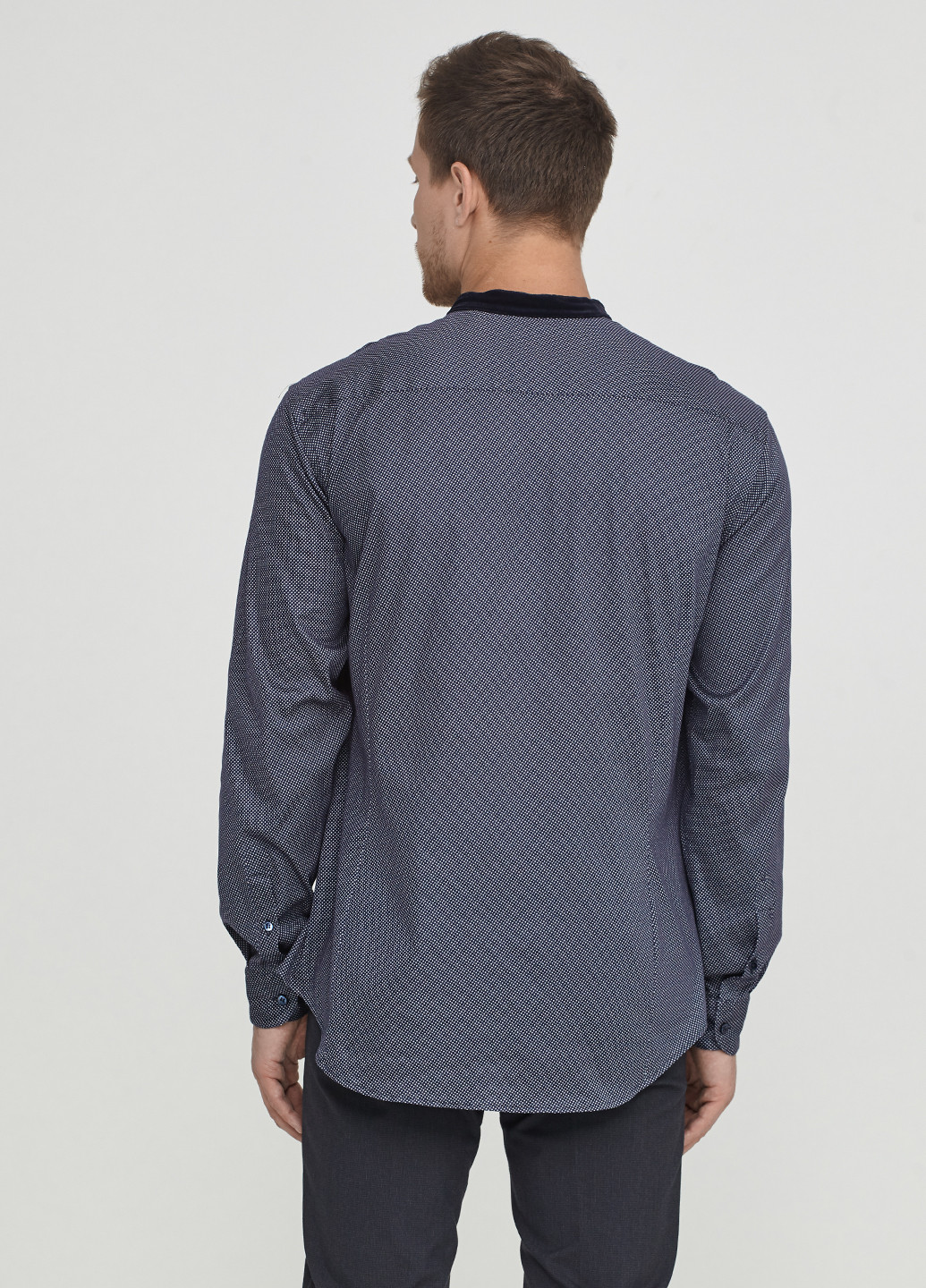 Серая кэжуал рубашка с абстрактным узором Giorgio Armani