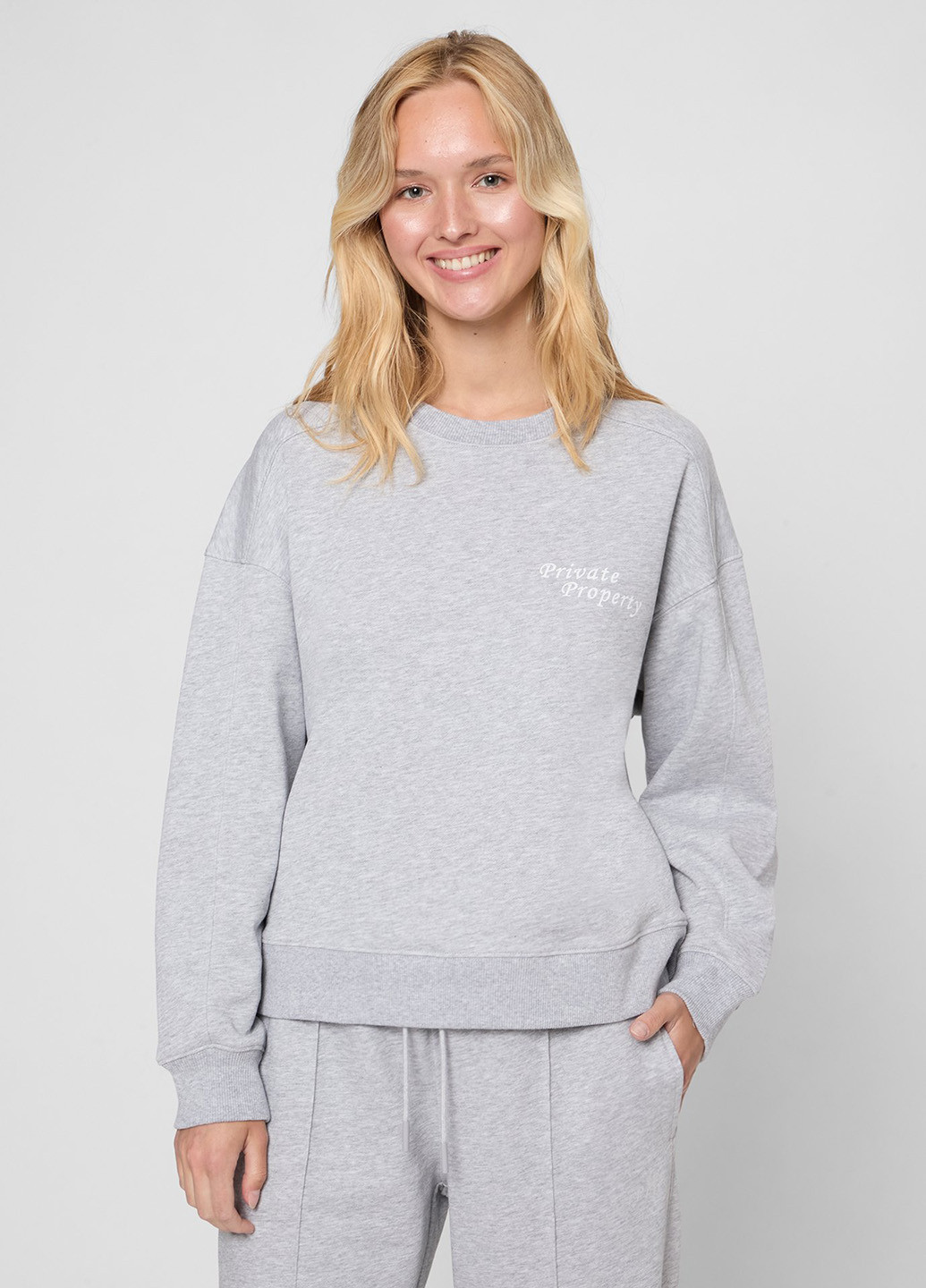 Сірий світшот PRPY меланж без декору (361270833)