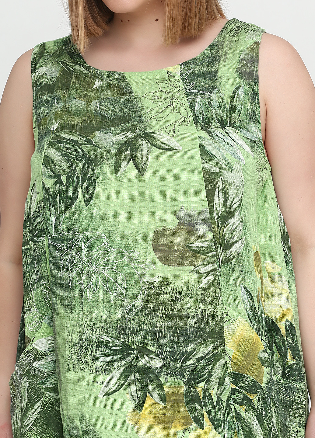 Салатовое кэжуал платье New Colection с рисунком