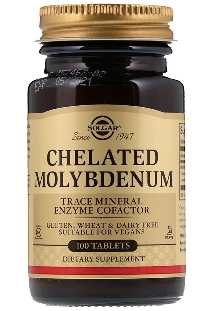 Молибден Хелат, Chelated Molybdenum,, 100 таблеток Solgar