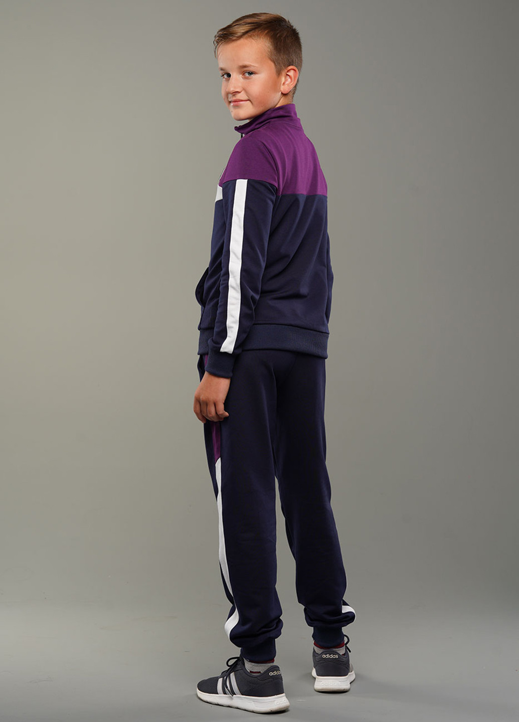 Фиолетовый демисезонный костюм (кофта, брюки) брючный, с длинным рукавом Tiaren
