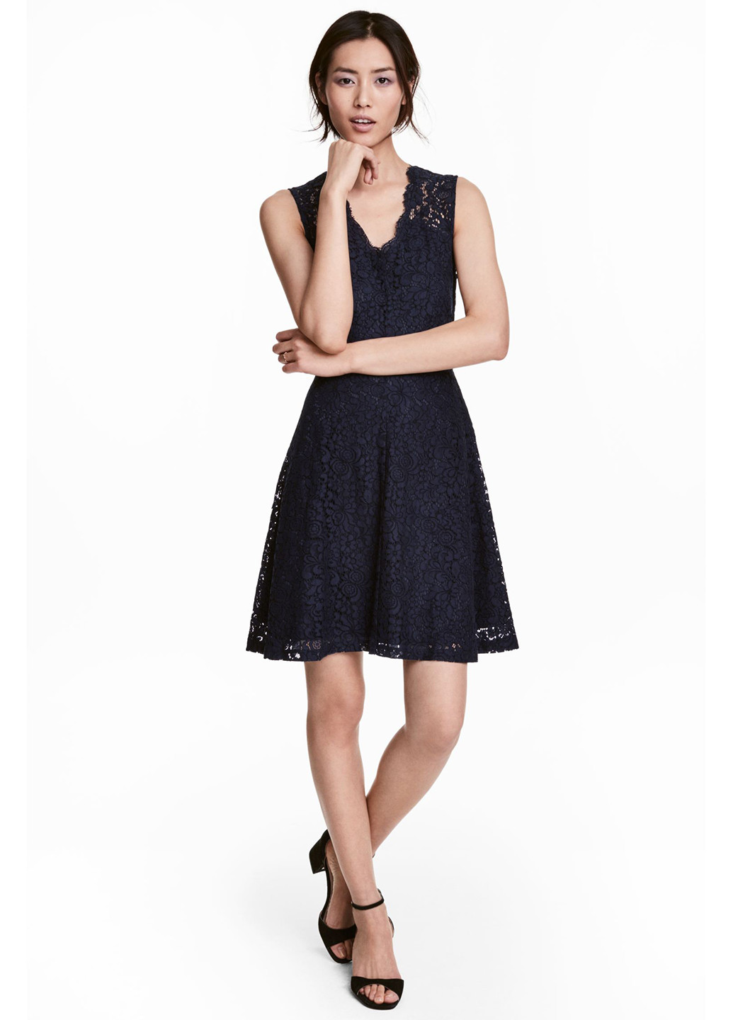 Синее деловое платье H&M