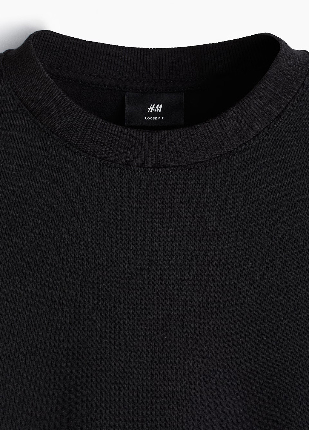 Черный свитшот H&M однотонный без декора (358926600)