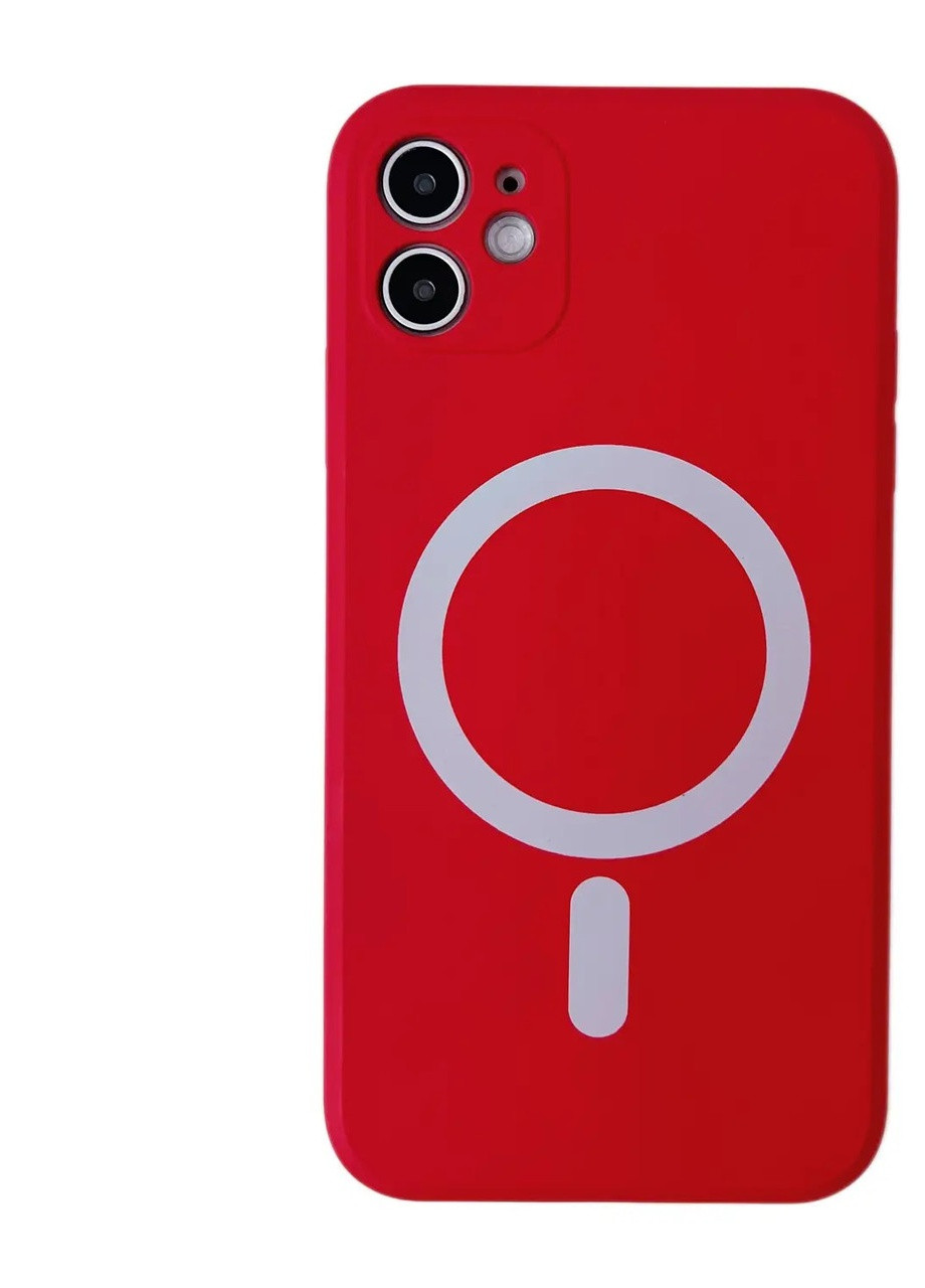 Силиконовый Чехол Silicone Case Закрытая камера с MagSafe для iPhone 12 Красный No Brand (255457051)