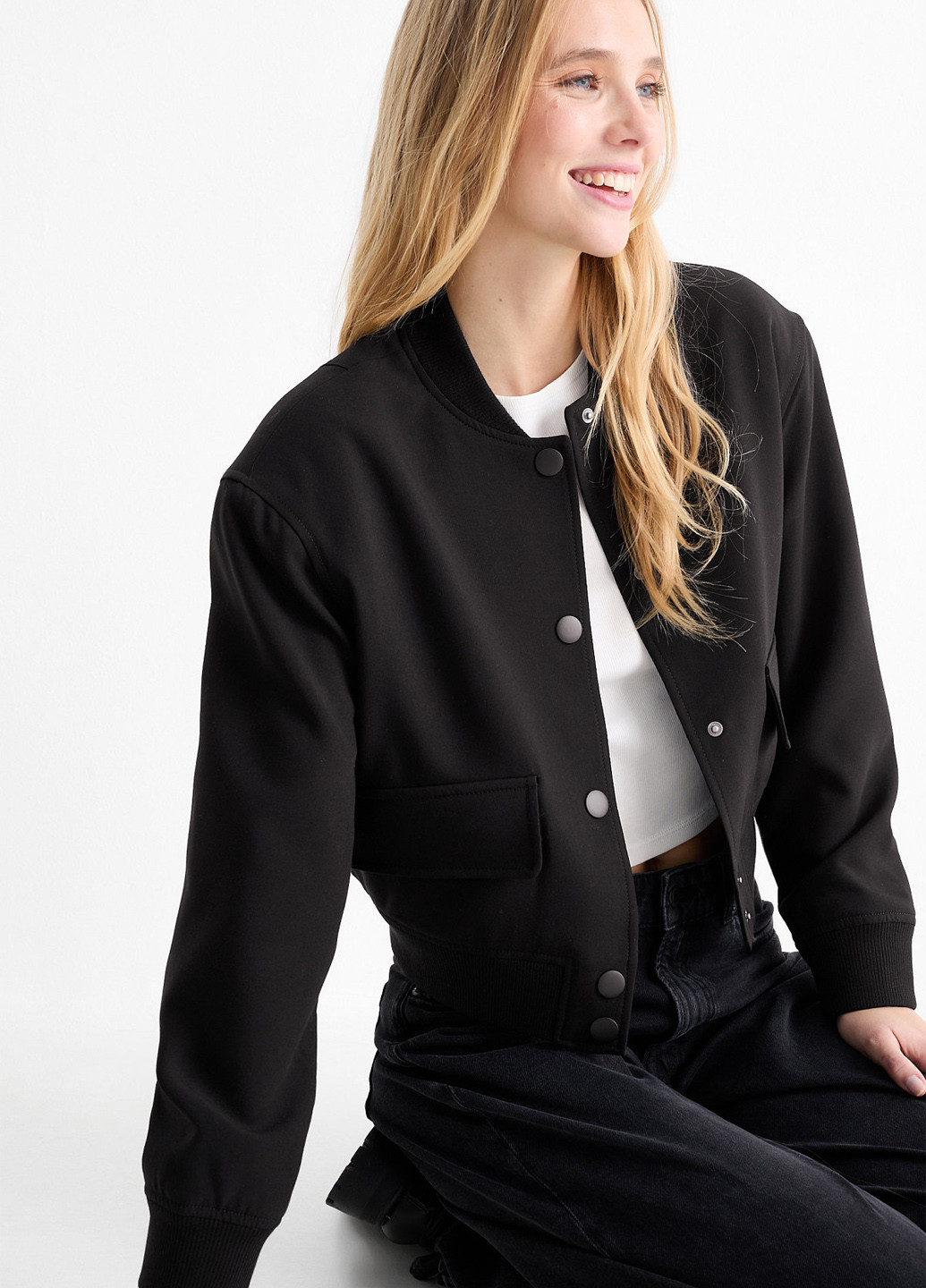 Бомбер C&A бейсбольний на кнопках (352193320)