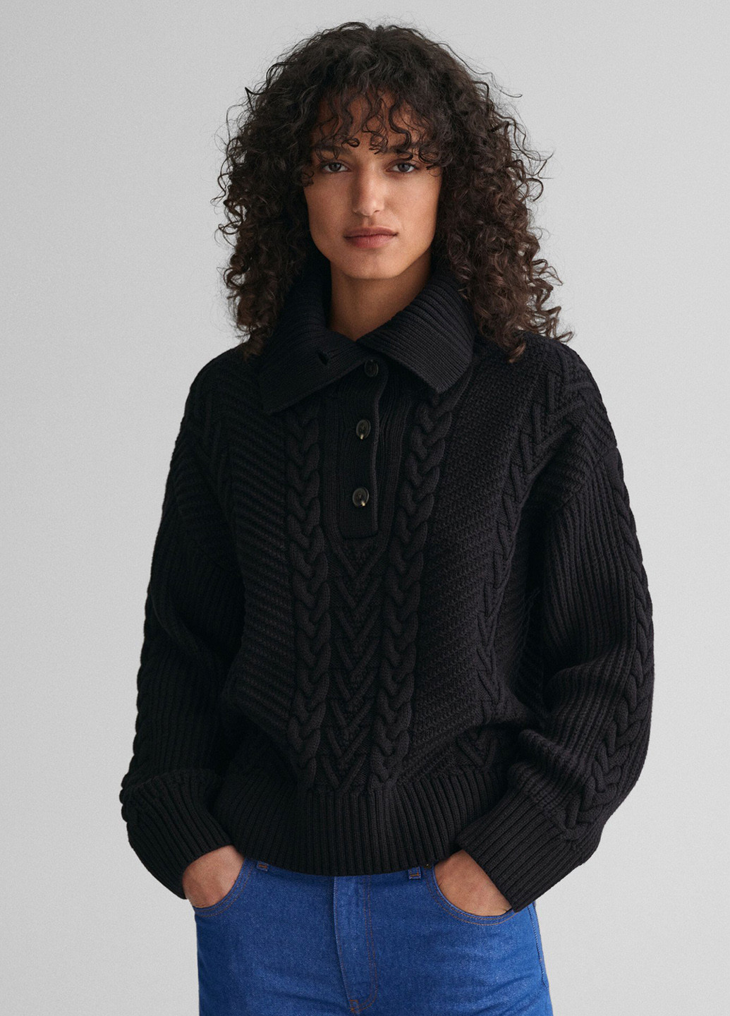 Чорний зимовий светр Gant
