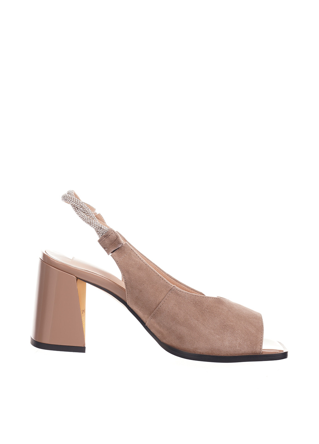 Бежевые босоножки Blizzarini без застежки со стразами