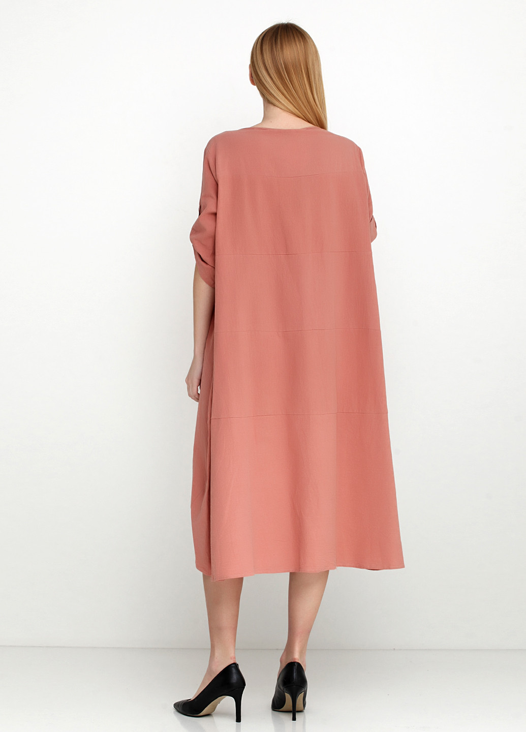 Розово-коричневое кэжуал платье Y-TWO однотонное