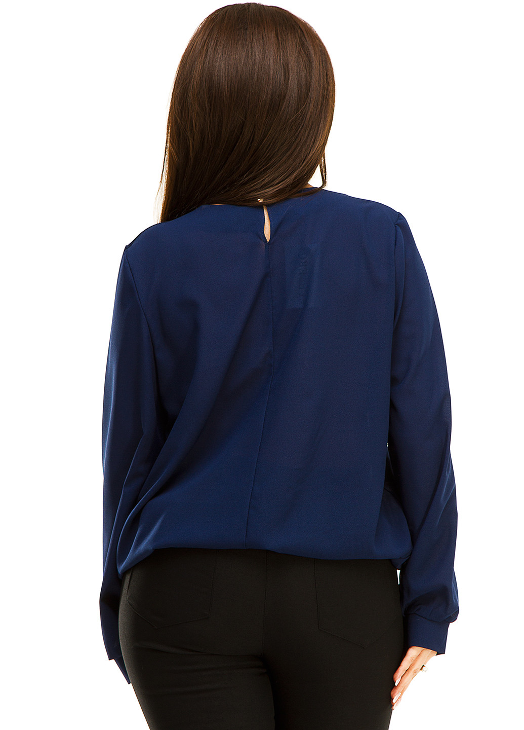 Темно-синяя демисезонная блуза Lady Style