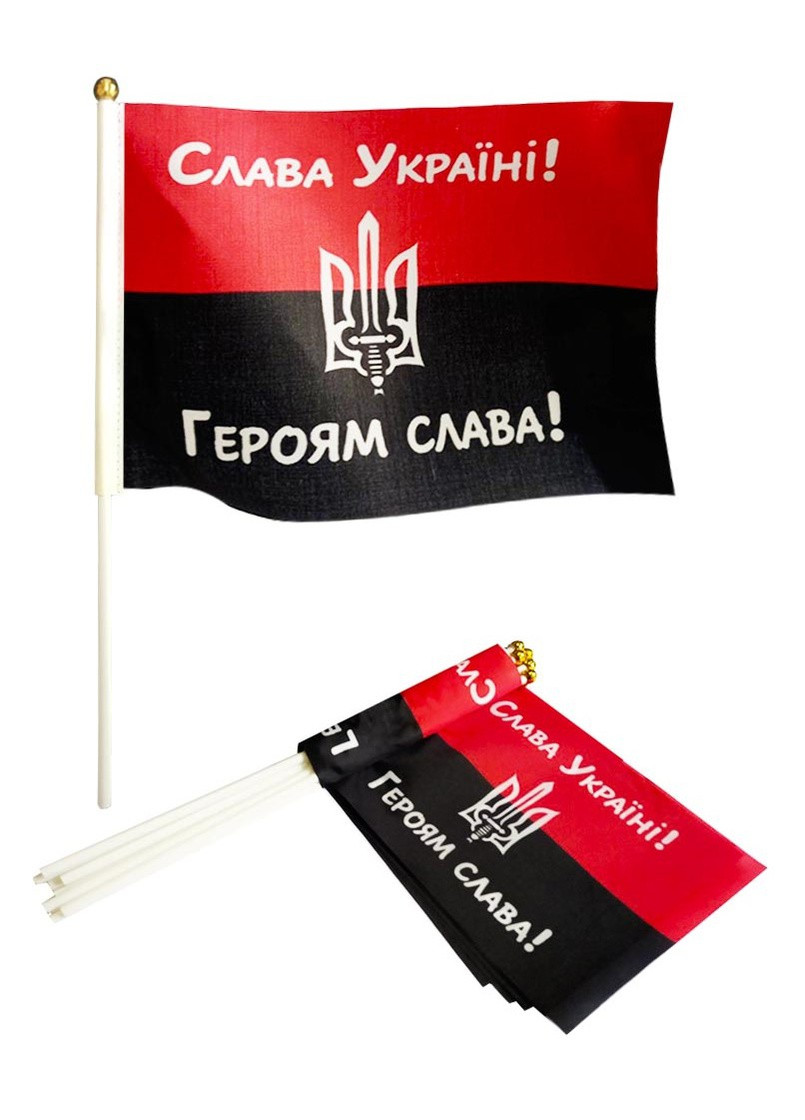 Флаг УПА на палочке с присоской, размер 14*21 см 0079 Martel (254149037)