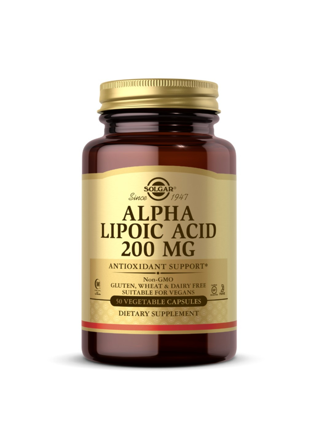 Альфа-ліпоєва кислота Alpha Lipoic Acid 200 mg (50 капсул) солгар Solgar (255408147)