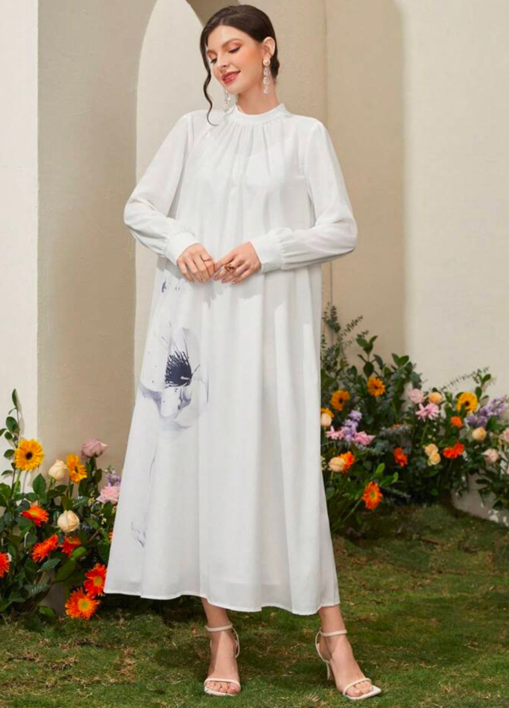 Білий кежуал сукня оверсайз SHEIN однотонна