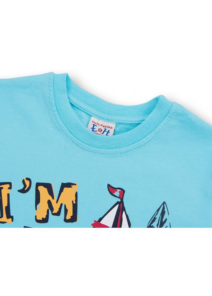 Синій літній костюм десткий e & h з корабликами "i'm the captain" (8306-104b-blue) E&H