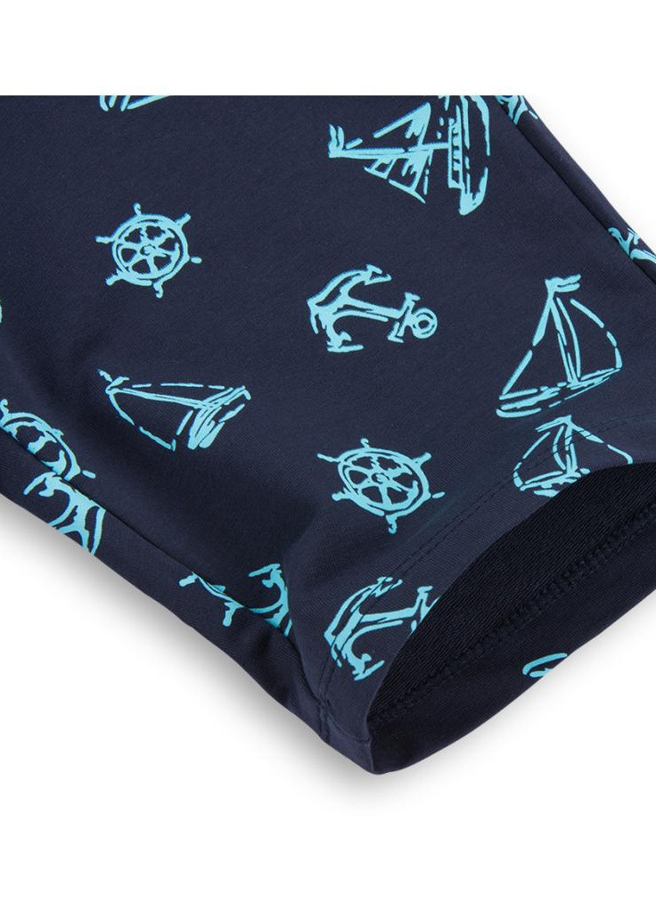 Синій літній костюм десткий e & h з корабликами "i'm the captain" (8306-104b-blue) E&H