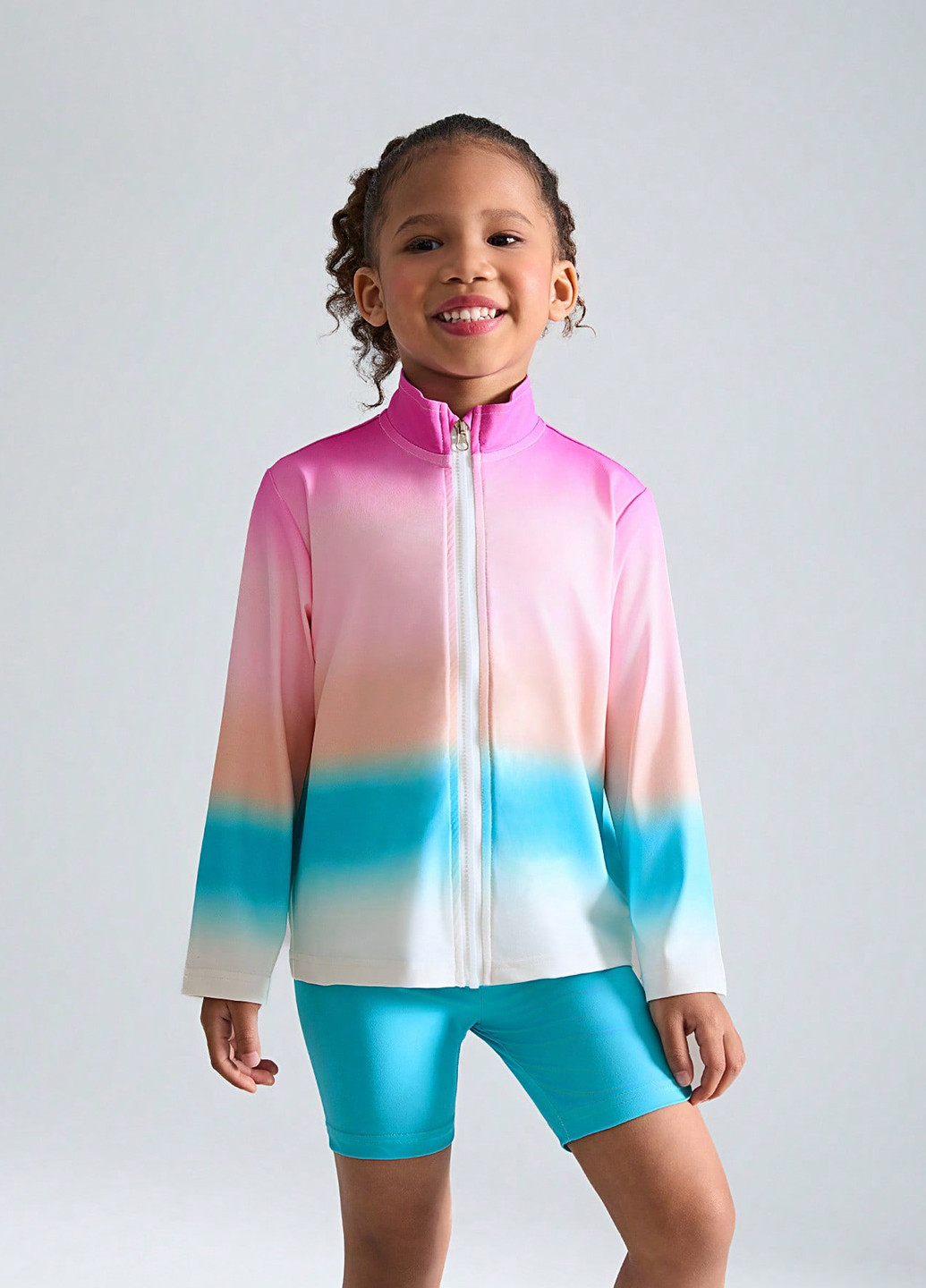 Комбинированный летний костюм (кофта, шорты) SHEIN