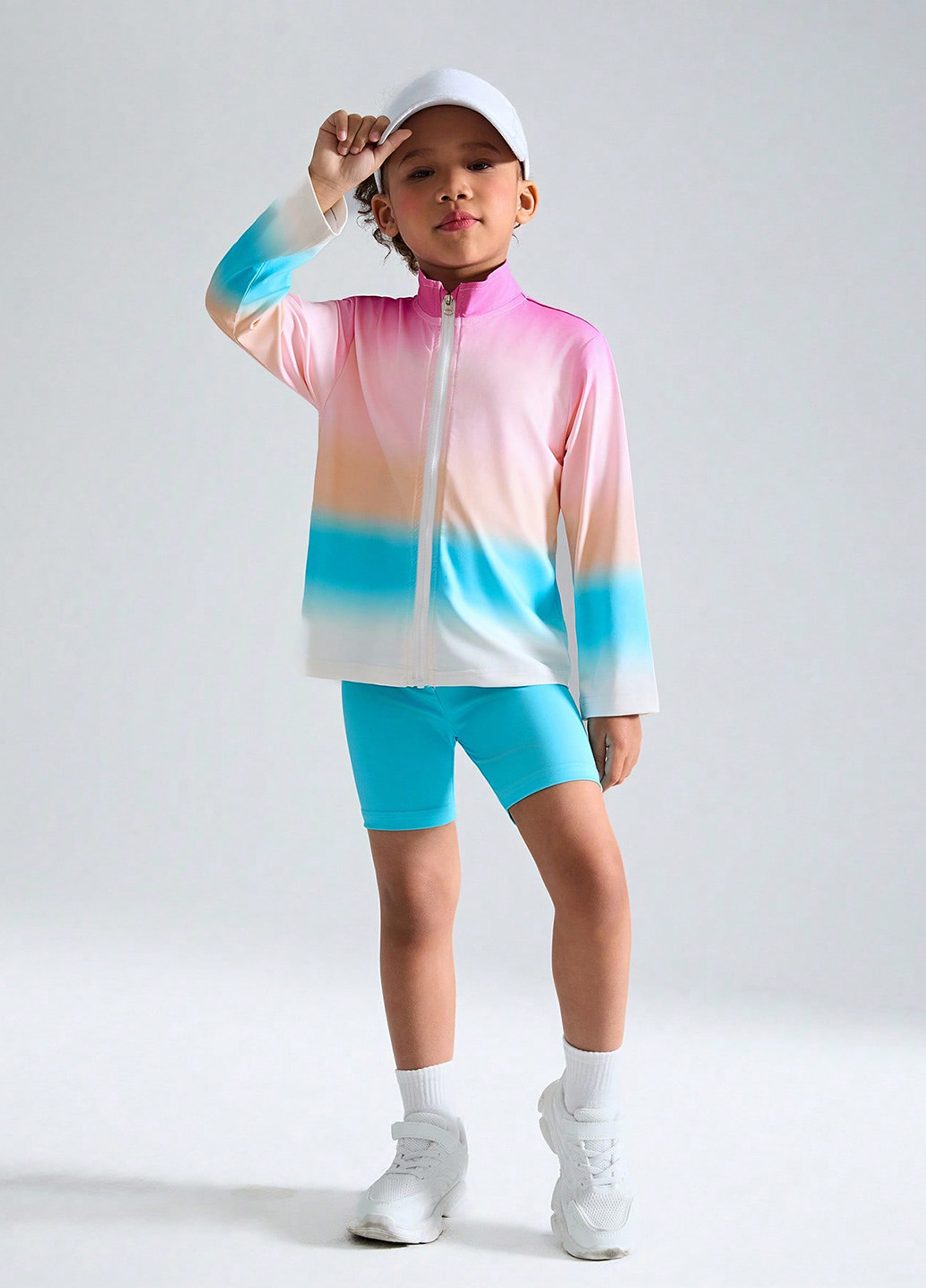 Комбинированный летний костюм (кофта, шорты) SHEIN