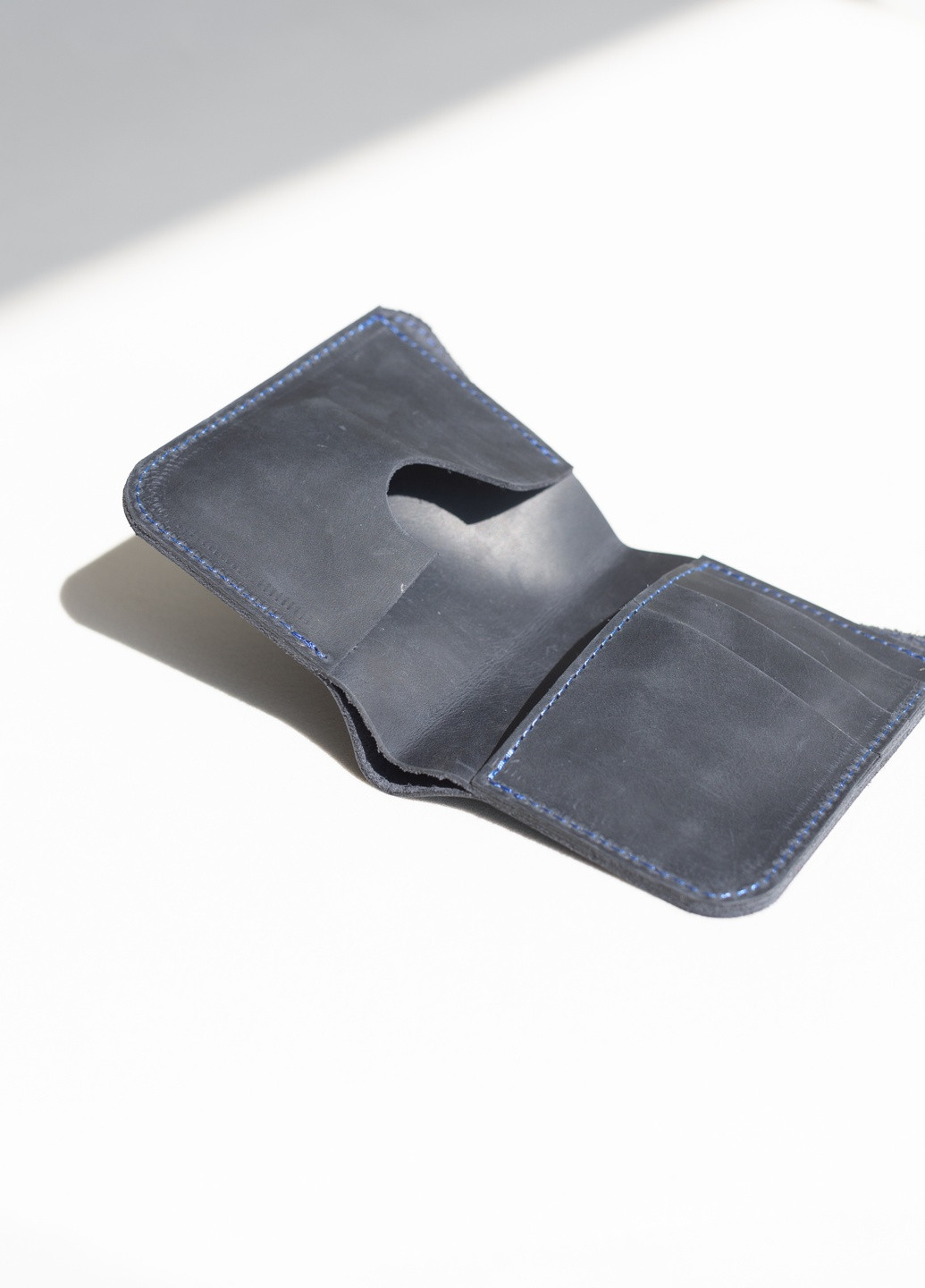 Компактный кошелек ручной работы серого цвета из натуральной винтажной кожи Boorbon (253582660)