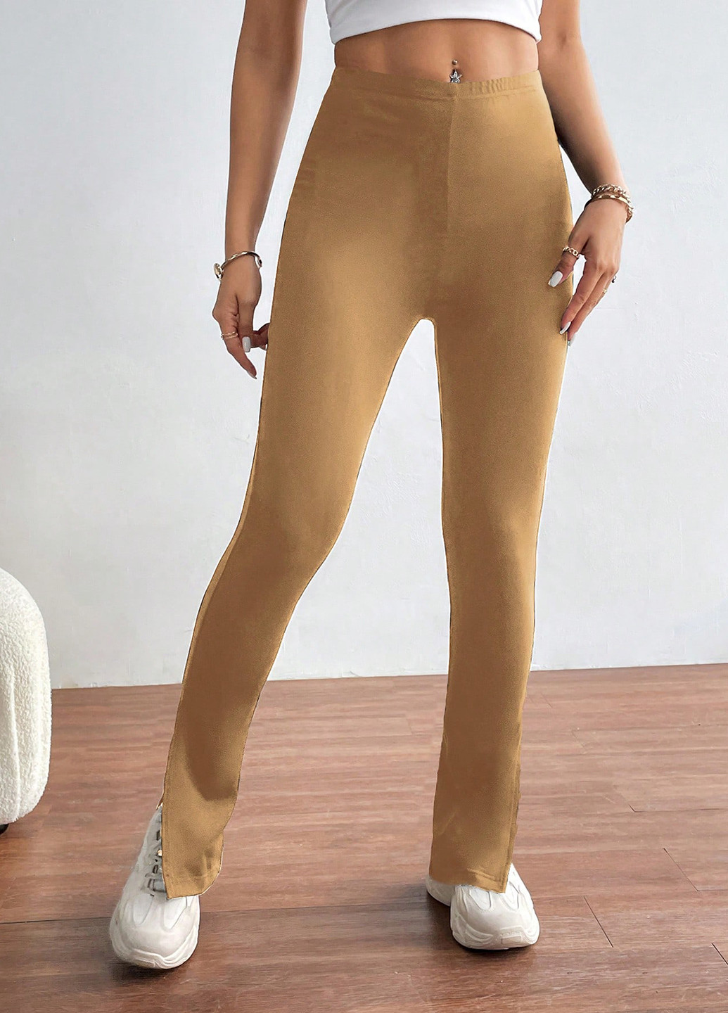 Бежевые летние леггинсы SHEIN