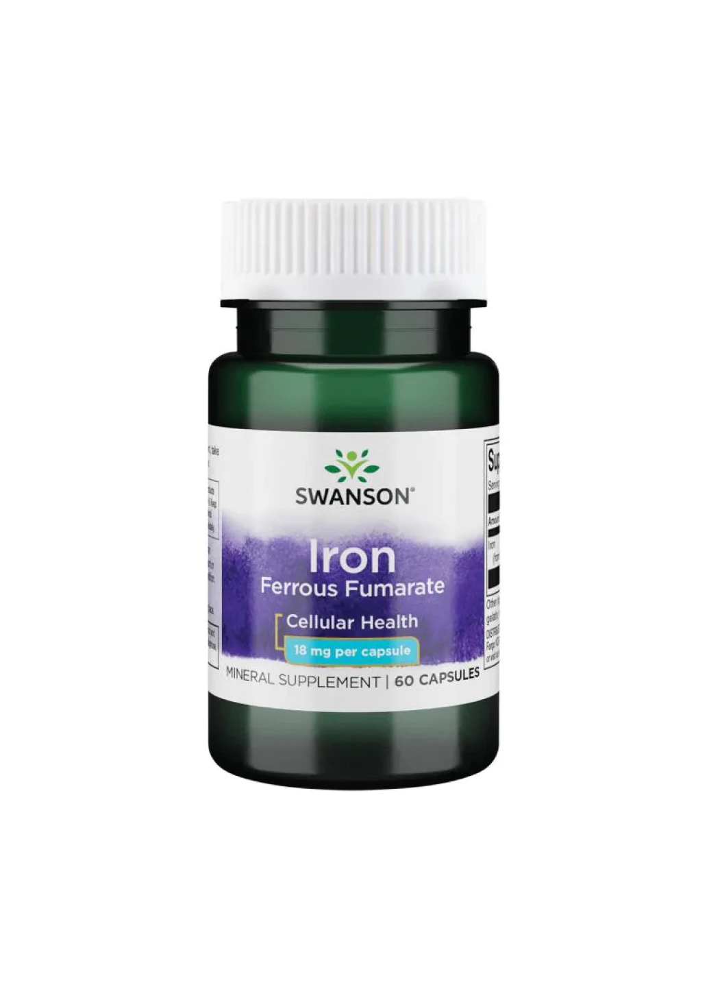 Железо для энергетической поддержки Iron Ferrous Fumarate 18mg -60caps Swanson (253153370)