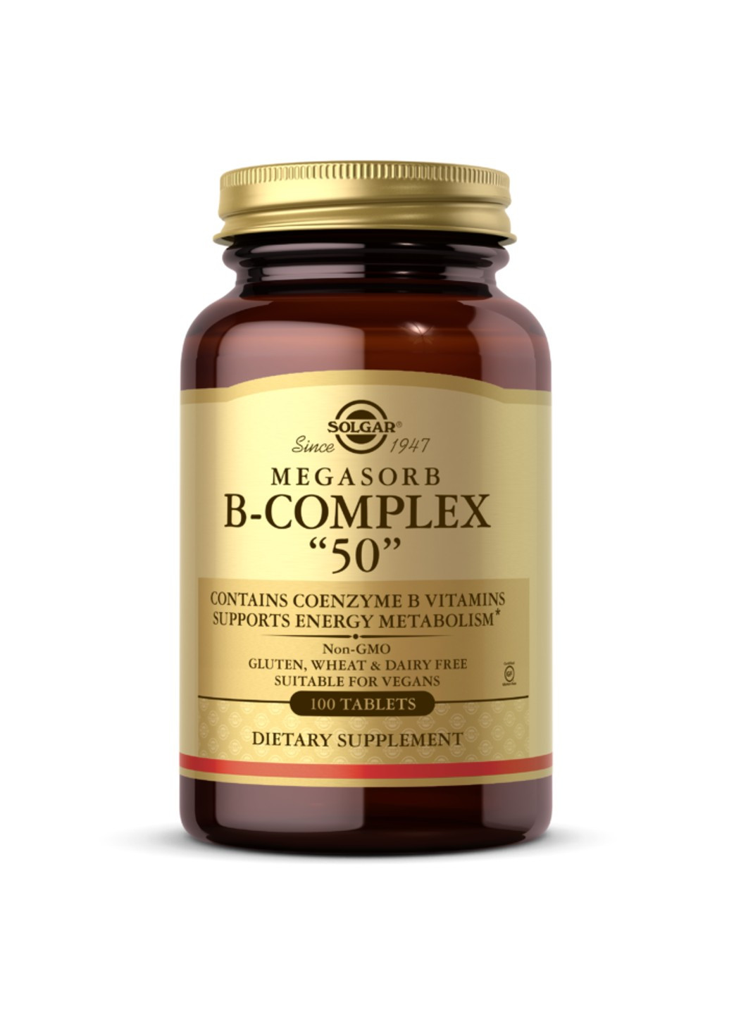 Вітамінний B-Комплекс, Megasorb B-Complex "50",, 100 таблеток Solgar (255408667)