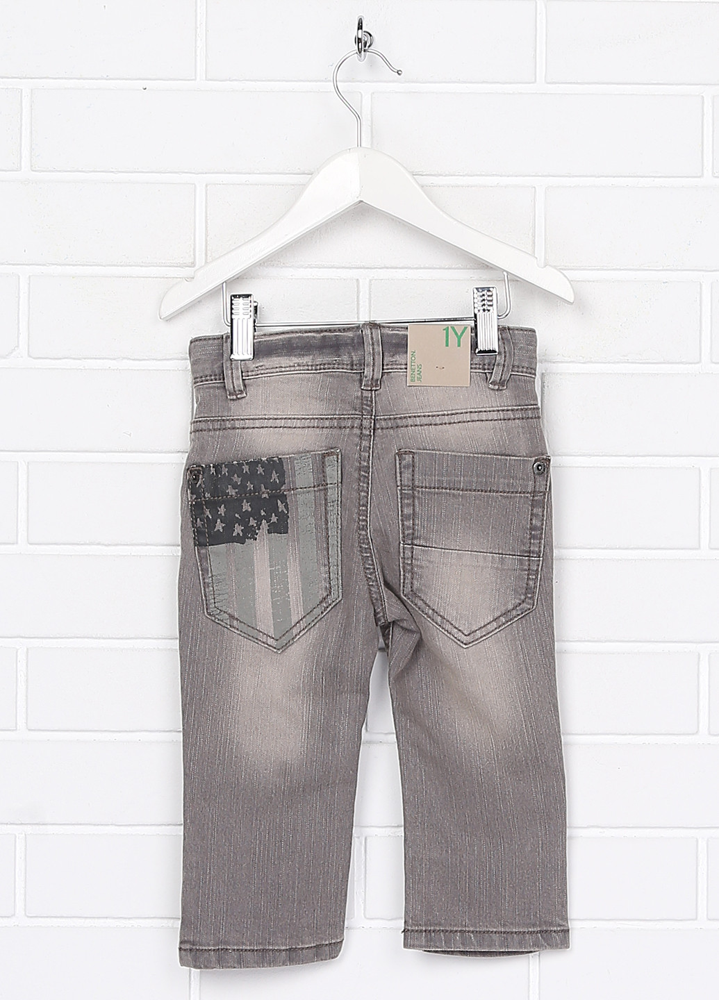 Серые демисезонные прямые джинсы United Colors of Benetton