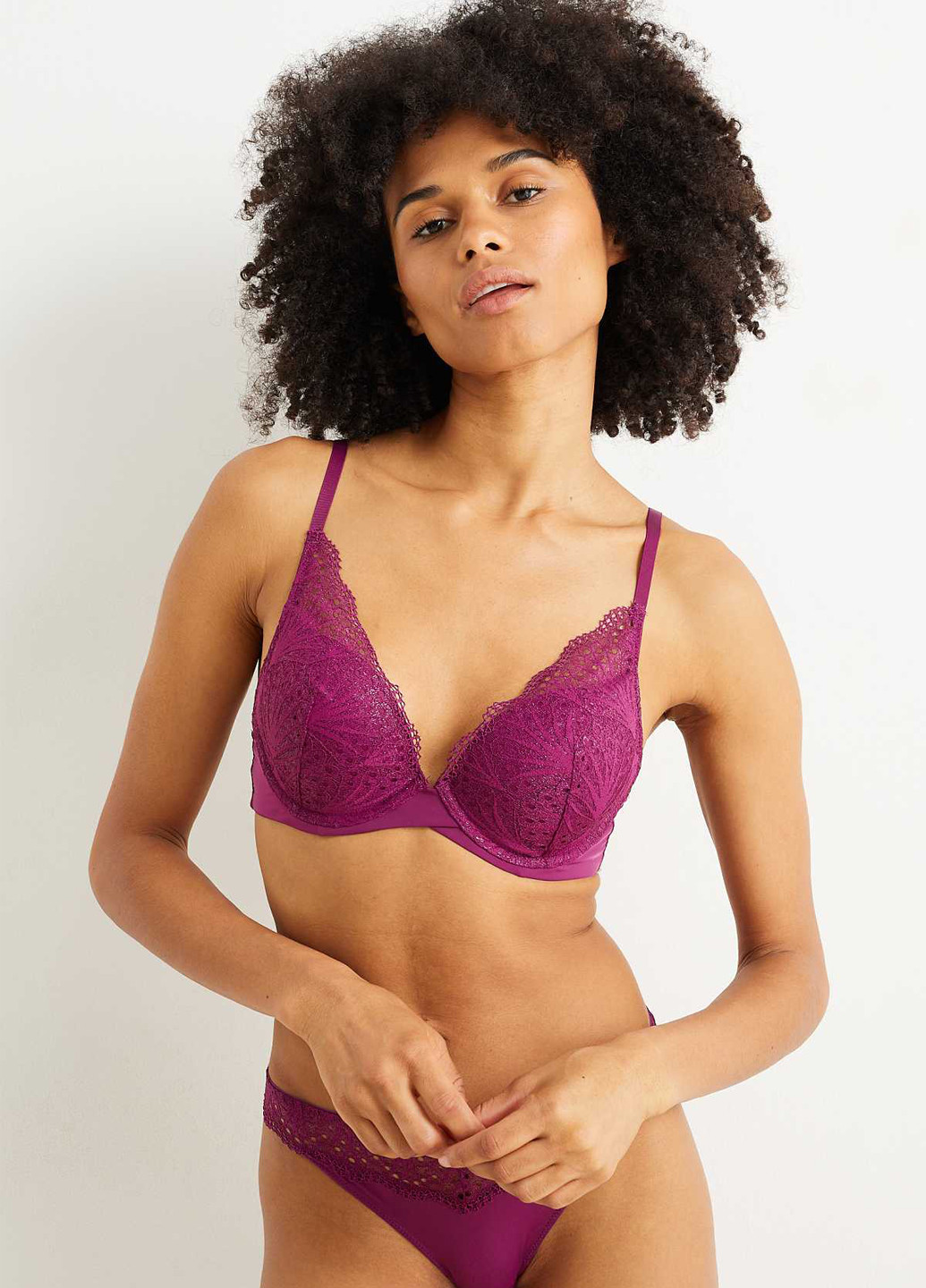 Сливовий бралетт бюстгальтер C&A з кісточками поліамід, мереживо