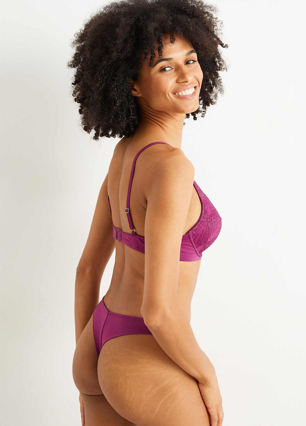 Сливовий бралетт бюстгальтер C&A з кісточками поліамід, мереживо