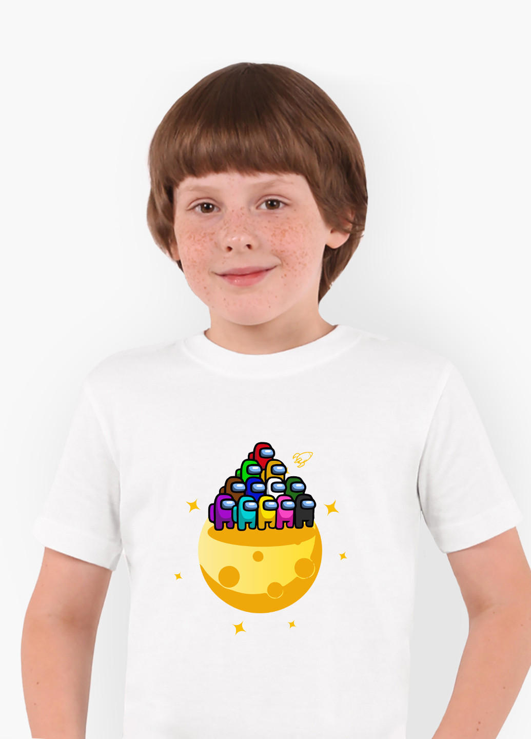 Біла демісезонна футболка дитяча амонг ас (among us) білий (9224-2584) 110 см MobiPrint