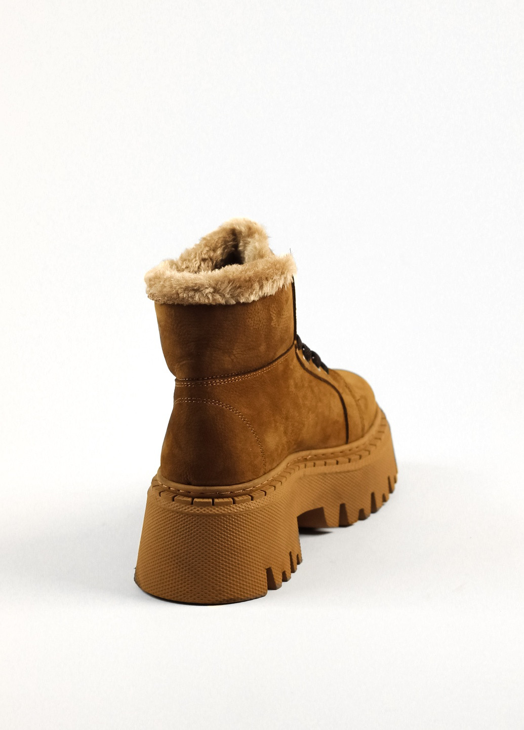 Зимние ботинки зимние рыжие Guero из натурального нубука