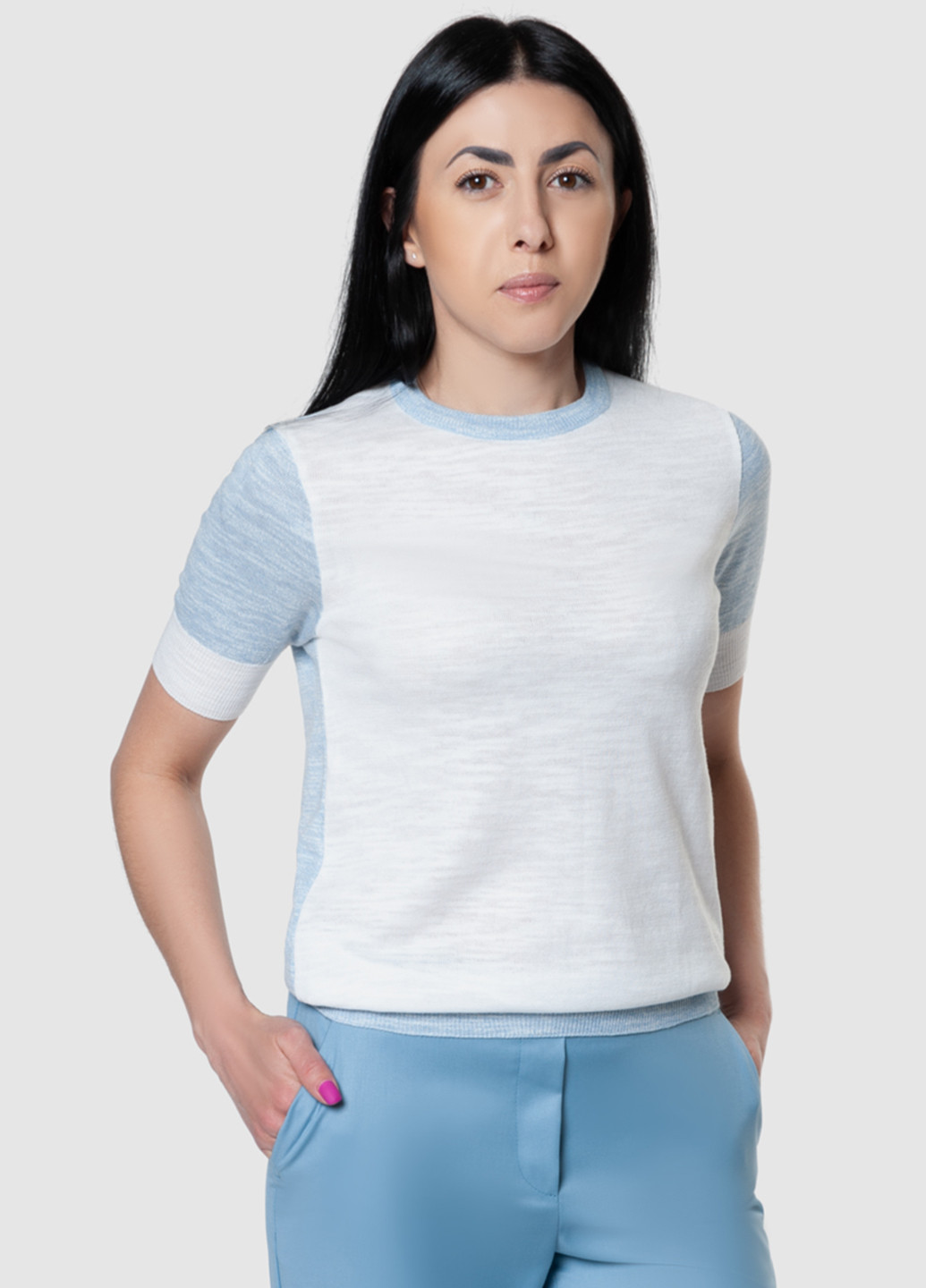 Белая летняя футболка женская к/р Arber