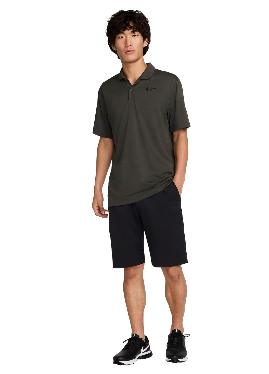 Темно-зеленая футболка-поло для мужчин Nike однотонная