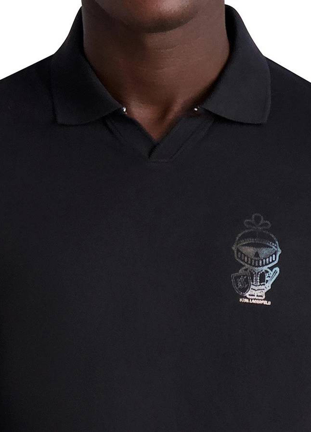 Черная футболка-поло для мужчин Karl Lagerfeld с логотипом