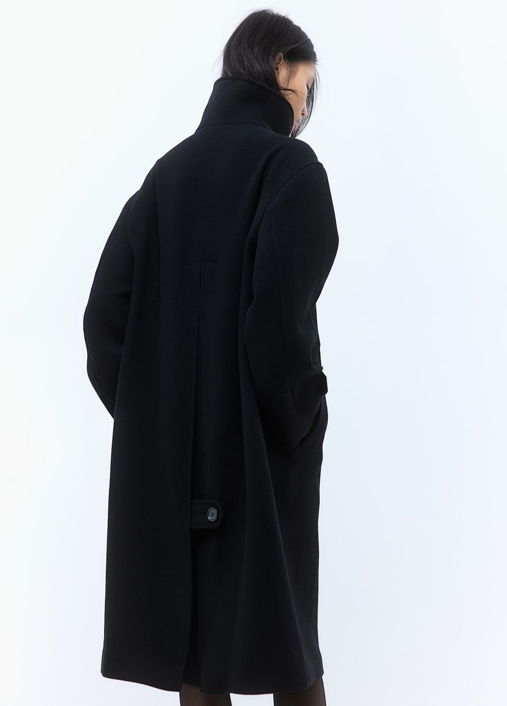 Чорне демісезонне Пальто однобортне H&M