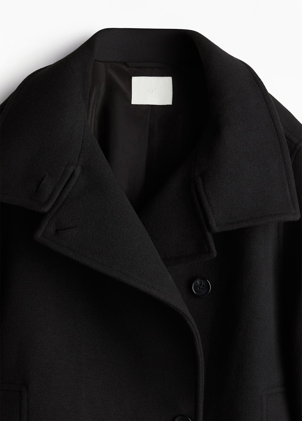 Чорне демісезонне Пальто однобортне H&M