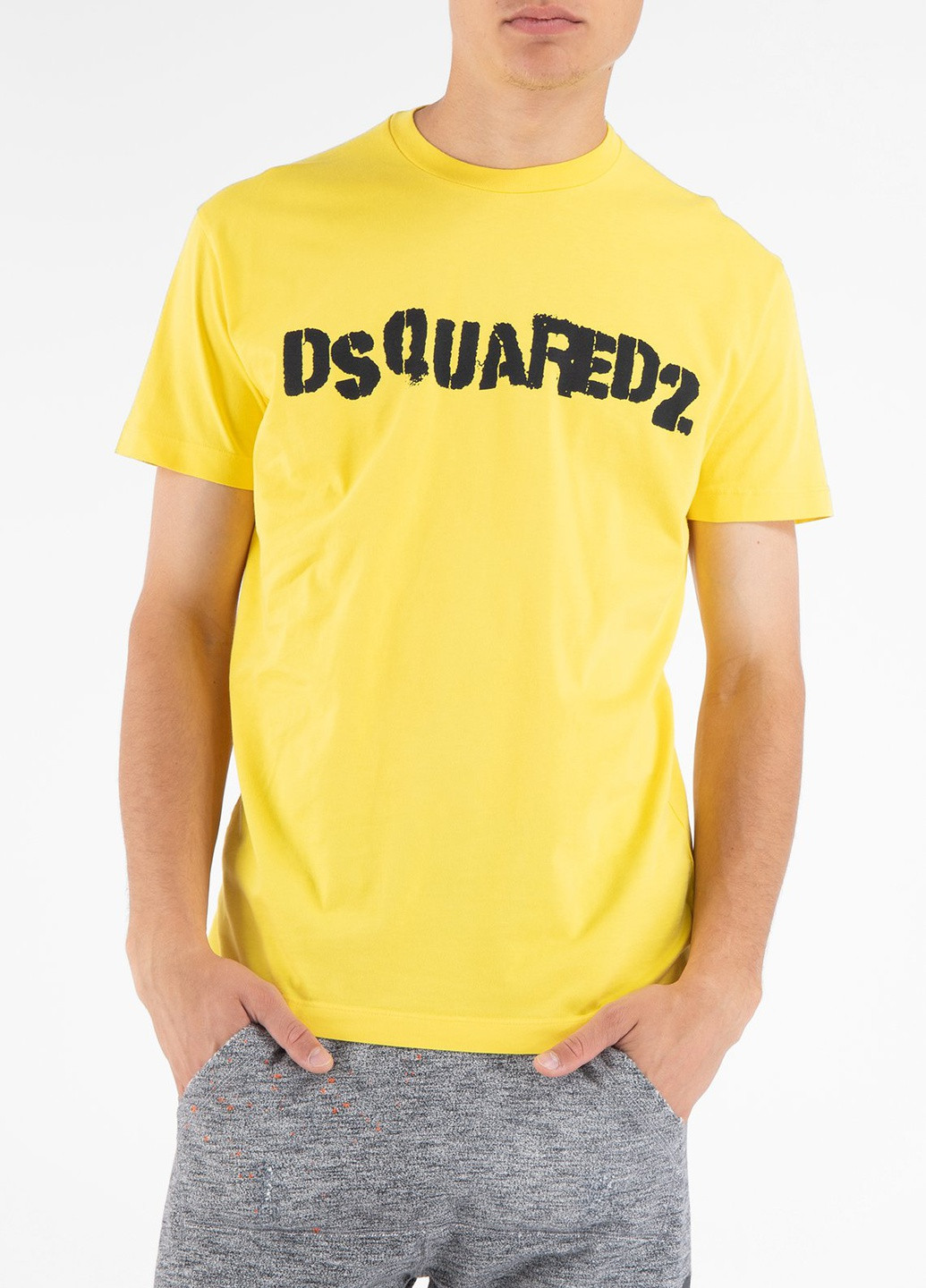 Желтая коралловая футболка с логотипом Dsquared2