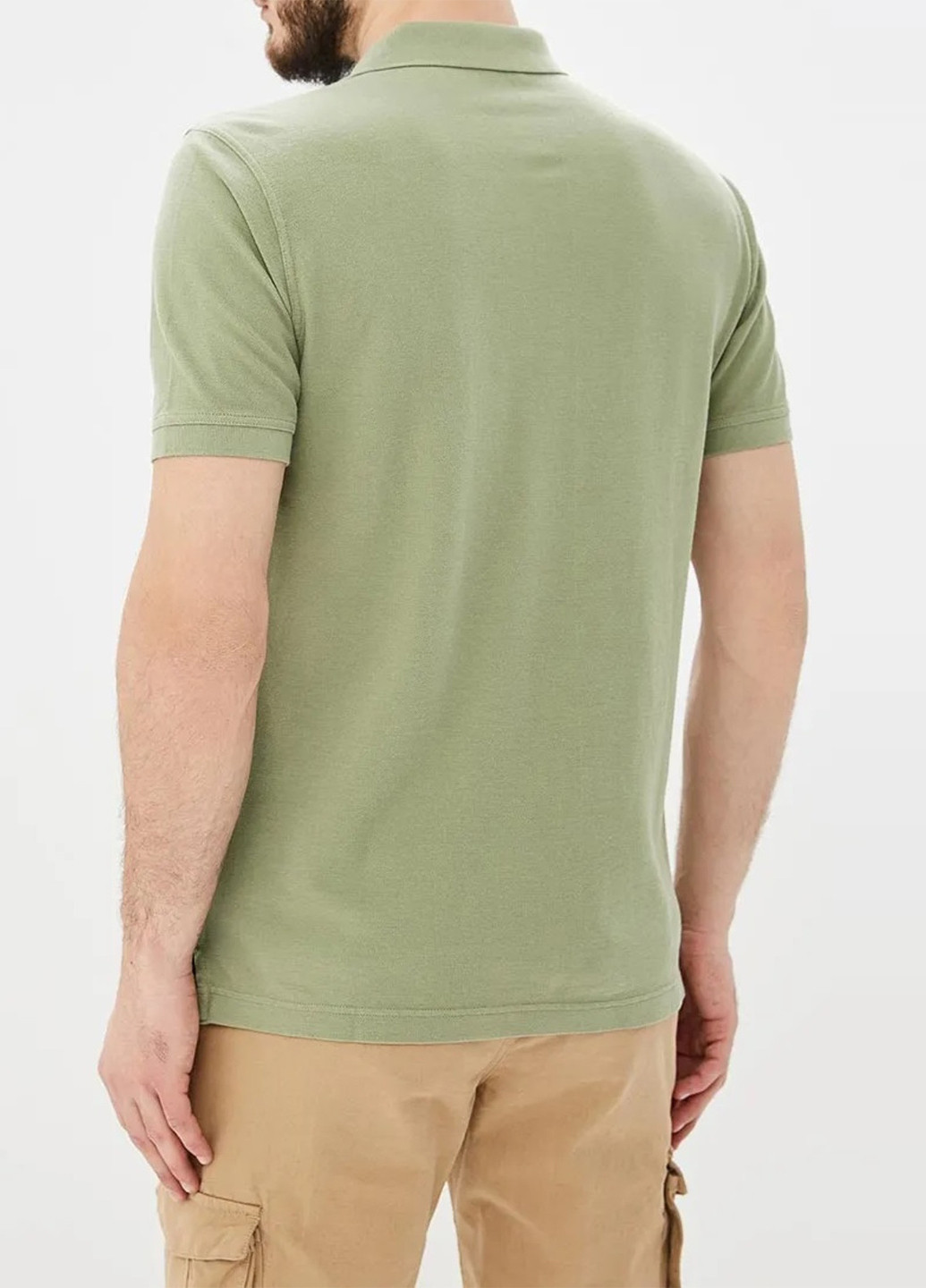 Оливковая футболка-поло для мужчин United Colors of Benetton однотонная