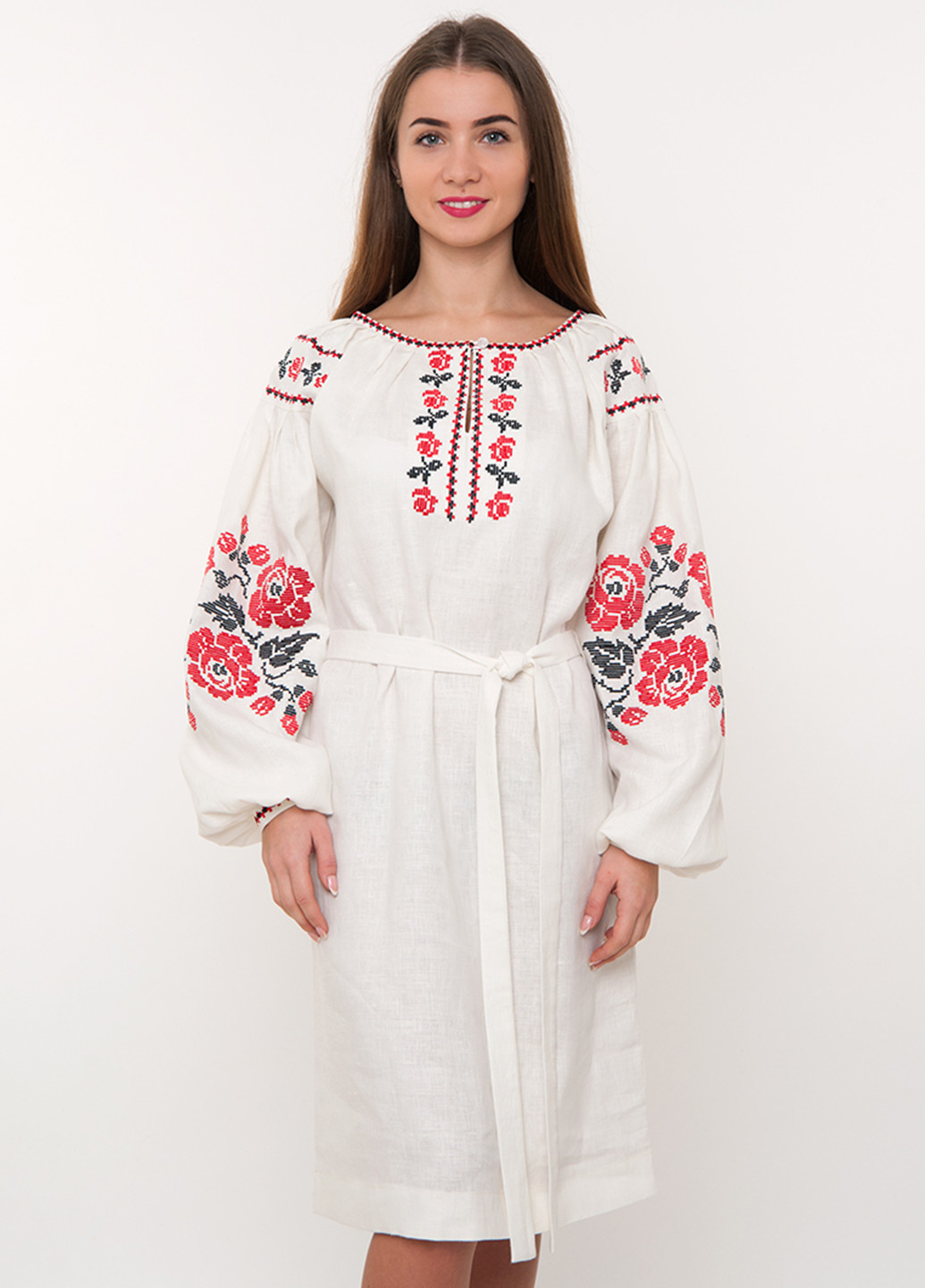 Молочна кежуал плаття, сукня Vyshyvanka з орнаментом