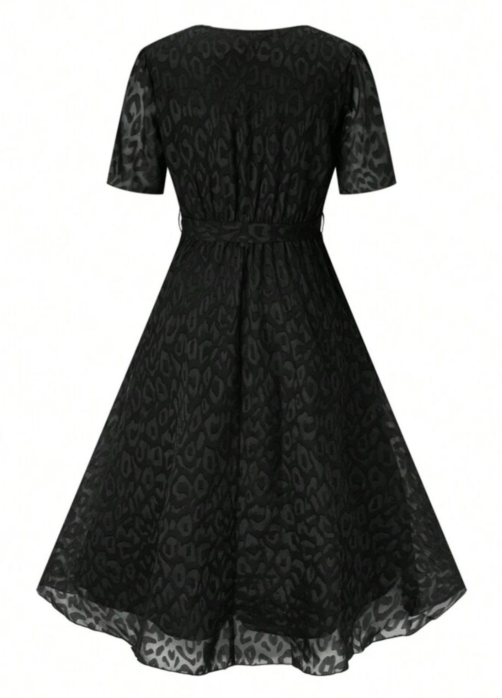 Чорна кежуал сукня на запах SHEIN леопардовий