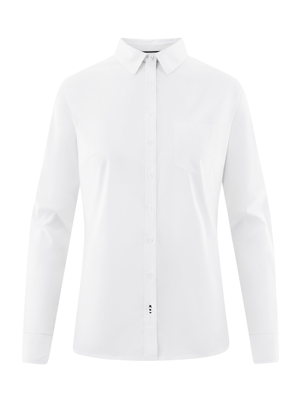 Белая классическая рубашка однотонная Oodji