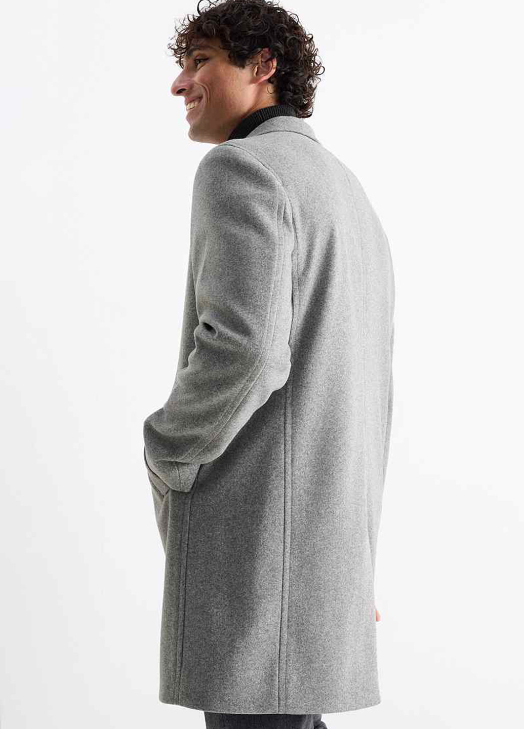 Светло-серое демисезонное Пальто однобортное C&A
