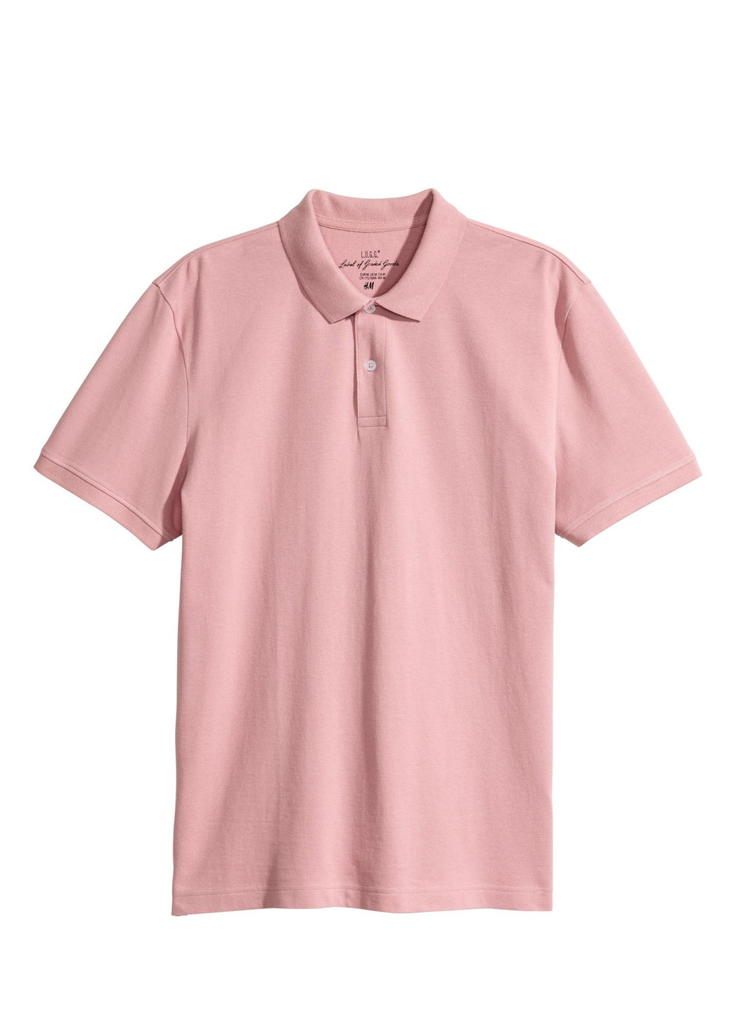 Светло-розовая футболка-поло для мужчин H&M однотонная